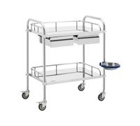 Carrito de laboratorio - acero inoxidable - 2 estantes de 55 x 37 x 13 cm - 2 cajones - 20 kg | Steinberg Systems