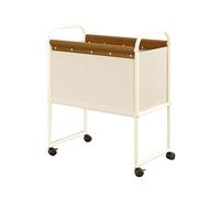 Carrito de lavandería giratorio de 360° con ruedas, marco de acero al carbono, cesta de lavandería de tela Oxford con asa para dormitorio, sala de estar, lavandería, almacenamiento de baño.