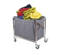 Carrito de lavandería industrial eficiente y resistente, carrito grande de ropa de limpieza para hoteles, escuelas, oficinas y hoteles, optimiza la organización y el transporte de lavandería
