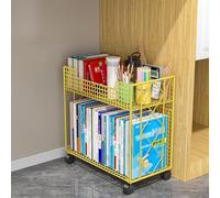 Carrito de libros móvil de varias capas, carrito de archivos rodante con carpetas de archivos colgantes, carrito organizador de archivos rodante con ruedas bloqueables, almacenamiento grande de metal