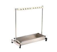Carrito De Limpieza Con Ganchos For Trapeador Y Soporte For Escobas, Organizador Garaje Ruedas,con Capacidad For 10-22 Herramientas Mango Largo(100x51x109cm)