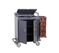 Carrito de limpieza para hoteles - Carro de servicio de habitaciones de limpieza, carrito de tela multifuncional para saneamiento y organización de habitaciones de invitados