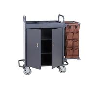 Carrito de limpieza para hoteles - Carro de servicio de habitaciones de limpieza, carrito de tela multifuncional para saneamiento y organización de habitaciones de invitados