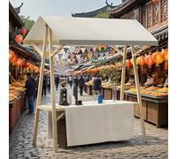 Carrito de madera para vendedores de Snack Street y Farmers Market, soporte plegable para exhibición de alimentos para cumpleaños, festivales y ferias comerciales