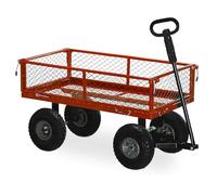 Carrito de Mano con Barras Laterales abatibles, Carga máxima de 300 kg, Porta Paquetes y Todo Carro de jardín