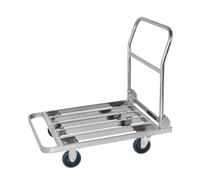 Carrito de mano plegable de acero inoxidable duradero con ruedas - Carrito utilitario versátil para un fácil transporte (50 x 70 cm) - Diseño resistente, portátil, multiusos