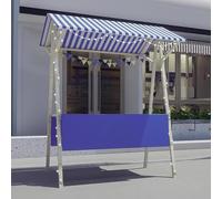 Carrito de mercado plegable de madera de 59 pulgadas para exteriores, para agricultores, mercados, floristerías y ventas callejeras, portátil, duradero, fácil de transportar, color azul