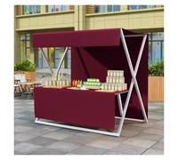 Carrito de mercado plegable grande con mesa y dosel, soporte móvil para alimentos para perros calientes, café, pasteles, azul, 150 x 144 x 200 cm, perfecto para eventos y ventas al aire libre