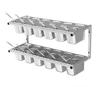Carrito de mesa para parrilla de pizza al aire libre, organizador de cocina de 2 niveles de acero inoxidable para una preparación eficiente de pizza