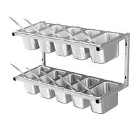 Carrito de mesa para parrilla de pizza al aire libre, organizador de cocina de 2 niveles de acero inoxidable para una preparación eficiente de pizza