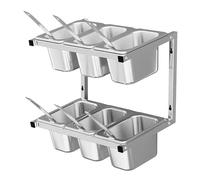 Carrito de mesa para parrilla de pizza al aire libre, organizador de cocina de 2 niveles de acero inoxidable para una preparación eficiente de pizza