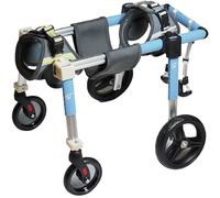 Carrito de movilidad para perros con 4 ruedas, silla de ruedas ajustable para perros, silla de ruedas con soporte para las piernas para perros pequeños, medianos y grandes, ayudas para la movilidad de