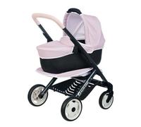 Carrito de muñecas Smoby 3 en 1 con nacelle extraíble compatible Maxi-Cosi rosa