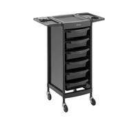 Carrito de peluquería - 12 kg - 6 cajones con 3 separadores - soporte para secador - estante de 420 x 390 mm | physa