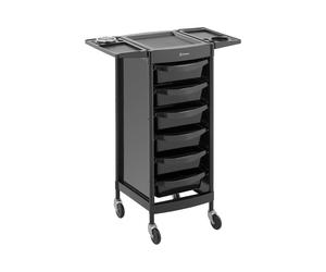 Carrito de peluquería - 12 kg - 6 cajones con 3 separadores - soporte para secador - estante de 420 x 390 mm | physa