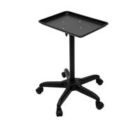 Carrito de peluquería profesional con altura ajustable de aluminio y plástico, carrito de servicio cosmético para herramientas de pelo, estante de 45 x 33 cm, capacidad de carga de 6 kg, color negro