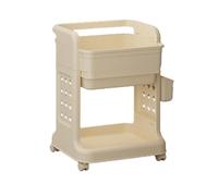 Carrito de peluquero con ruedas ajustable, estante de almacenamiento de varios niveles para salón, spa y tatuaje, diseño ventilado, cestas colgantes laterales, 45,5 x 35,5 x 50,3 cm