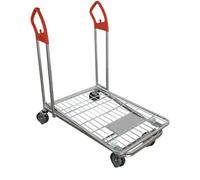 Carrito de plataforma industrial resistente con ruedas giratorias para logística y transporte de mercancías, carrito de almacén para un manejo eficiente de materiales