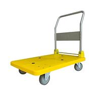 Carrito de plataforma plegable con mango de metal y ruedas giratorias, carrito resistente para equipaje, movimiento silencioso, ideal para viajes domésticos y fácil transporte