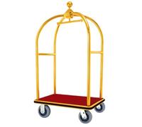 Carrito De RecepcióN, PequeñO Carro De Empuje Manual, Carro De Servicio De Equipaje, Acero Inoxidable, con Ruedas Silencioso, para Transporte De Equipaje