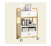 Carrito de salón con frenos, estantes extraíbles escalonados para un almacenamiento espacioso, fácil montaje para belleza y hospitalidad