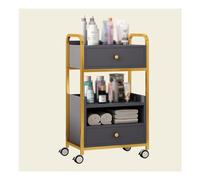 Carrito de salón con frenos, estantes extraíbles escalonados para un almacenamiento espacioso, fácil montaje para belleza y hospitalidad