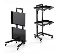 Carrito de salón de belleza de acero inoxidable de 3 niveles, carrito de almacenamiento de bandeja de metal para salón de belleza, cocina y soluciones de organización