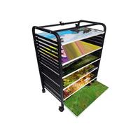 Carrito de secado ajustable para almacenamiento de arte, soporte móvil para aula y estudio, con capacidad para 20 obras de arte de 40 a 61 cm, perfecto para artistas y educadores