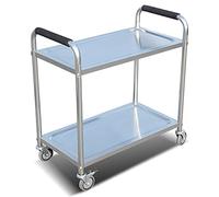 Carrito de servicio de acero inoxidable con ruedas, carrito de servicio con ruedas desmontable, carrito de servicio de 2/3 niveles, carrito de almacenamiento con ruedas de bloqueo, para el hogar, el r