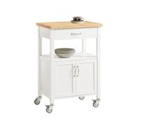 Carrito de servir, estantería de cocina, carrito de cocina móvil, blanco fkw22-wn sobuy