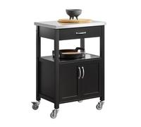 Carrito de servir, estantería de cocina, carrito de cocina móvil, negro fkw22-sch sobuy
