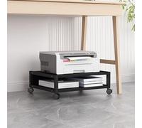 Carrito de soporte para impresora láser, mesa rodante resistente de 2 niveles con almacenamiento, soporte de pie sobre ruedas, fax y organizador de papel A4 para oficina en casa