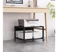 Carrito de soporte para impresora láser, mesa rodante resistente de 2 niveles con almacenamiento, soporte de pie sobre ruedas, estante organizador de papel A4 para oficina en casa