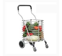 Carrito de supermercado para subir escaleras, carrito de compras de aluminio ligero con anillos de rueda, diseño que ahorra espacio para un fácil transporte y transporte, ideal para comestibles y uso