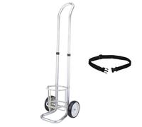 Carrito de tanque de oxígeno, soporte cilíndrico de aluminio ligero, altura ajustable, ideal para hospitales, se adapta a tanques de 5 a 9.3 pulgadas de diámetro, fácil maniobrabilidad