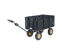 pro.tec Carro Plegable con Ruedas Corropoli Carro Playa Carrito de Jardín con Estante de Rejillas Asa Ergonómica 4 Ruedas máx. 550 kg Acero Tela 112 x 51 cm - Negro/Amarillo