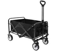 Carrito de Transporte de Mano Plegable,Carro con 4 Ruedas Grandes con Freno Resistentes para Camping, Playa,Jardín,Piscina, Casa o Almacén. Carreta Plegable para jardín y Carretilla con Bolsa.