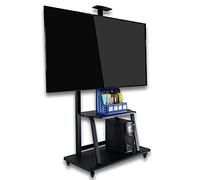 Carrito de TV con Ruedas, Carrito móvil for televisores 32 a 75 Pulgadas, Soporte portátil for Monitor Piso Estante y bloqueables, Altura Ajustable, Carga 150 kg, Hermoso Paisaje