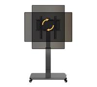 Carrito de TV Móvil con Asa, Altura Ajustable, Mueble para TV para Televisores de 26 a 80 Pulgadas con Rotación de 90 Grados, Hasta 80 kg/177 lb, Mueble de TV para Sala de Estar(Black,66-152cm/26-60in