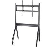 Carrito de TV móvil de altura ajustable con estante rodante para televisores planos y curvos de 55 a 75 pulgadas, ruedas bloqueables, fácil de instalar, soporte de TV perfecto para uso doméstico y