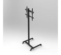 Carrito de TV móvil para televisores de 32 a 55 pulgadas, soporte rodante de altura ajustable con rotación de 360°, soporte de suelo versátil para oficina en casa y eventos