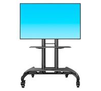 Carrito de TV rodante, carrito de TV móvil, soporte de TV rodante, soporte de TV móvil rodante con ruedas para televisores de pantalla plana LCD LED de 32 a 75 pulgadas, soporte de suelo ajustable
