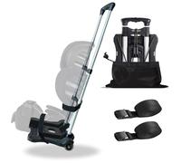 Carrito de viaje para asiento de coche con ruedas, rodillo plegable para aeropuerto, avión y equipaje, transportador portátil con correa de mochila y diseño de carrito (negro)