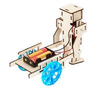 Carrito eléctrico de madera, modelo de construcción, juego de juguetes para manualidades, aprendizaje, ciencia experimento sin batería, montaje modular