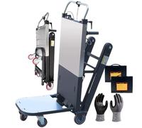 Carrito eléctrico para subir escaleras, 500 W/850 W, capacidad de 496/600 libras, diseño plegable, panel de control, incluye guantes y pista mejorada para un fácil transporte