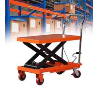 Carrito elevador hidráulico Heavy-Du, capacidad de 330 libras, mesa de 4 ruedas para un manejo eficiente de materiales, transporte de mercancías y uso industrial