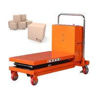 Carrito elevador manual de tijera - 150 kg de capacidad, plataforma de 700 x 450 mm, diseño fácil de usar para montaje de maquinaria, logística, Worhop y manejo de almacén Equint