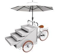 Carrito expendedor móvil con soporte de exhibición de 4 capas para alimentos, helados, flores, aperitivos y bebidas