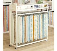 Carrito expositor de tela textil con ruedas, almacenamiento móvil para manteles y bufandas, ideal para uso doméstico y minorista