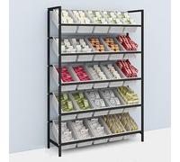 Carrito expositor metálico para supermercados, despensas y cocinas: cesta de almacenamiento versátil para frutas, verduras, aperitivos y organización de productos frescos en farmacias y tiendas de c